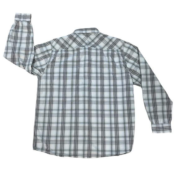 North Face Long Sleeve Button Up Shirt Men’s Size X-Large Gray, Cream, Green EUC - Picture 2 of 12